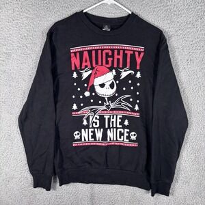 The Nightmare Before Christmas Sweatshirt Womens S Black Naughty Is The New Nice